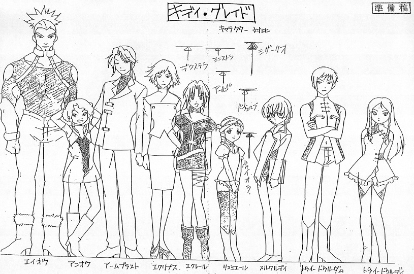 Kiddy Grade Production Artwork - Main Characters - image 1